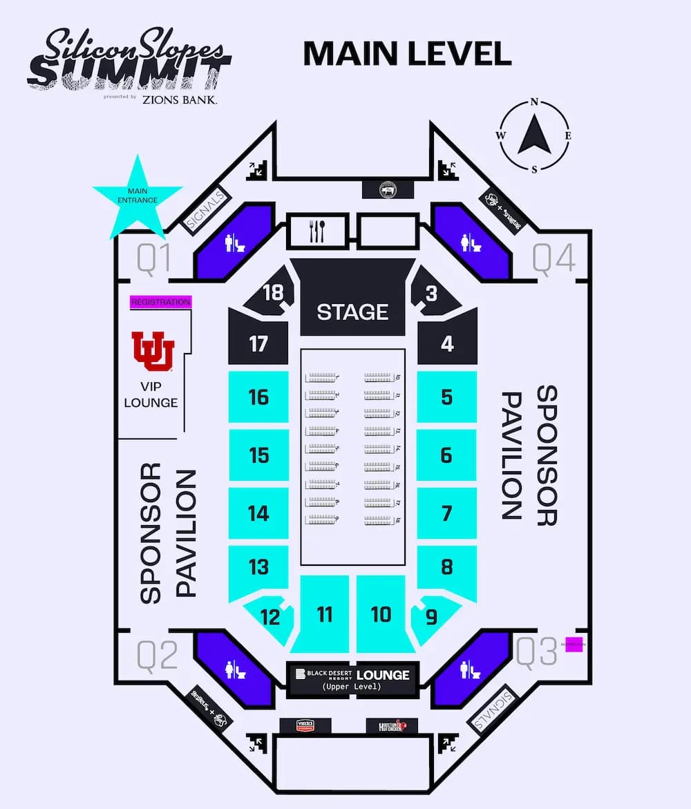 Summit 2025 UCCU Center main level map.